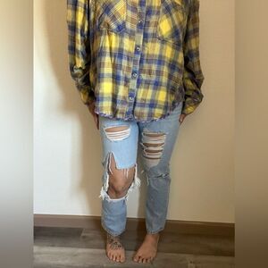 Aeropostal Jeans 90s Super High Rise Straight Destroyed 6 Streetwear